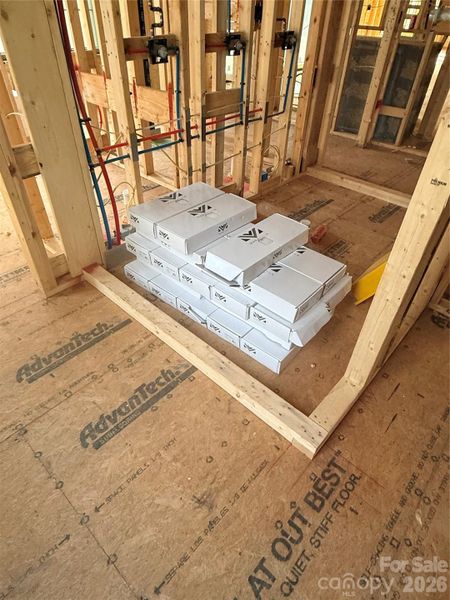 Tile is getting ready to be installed