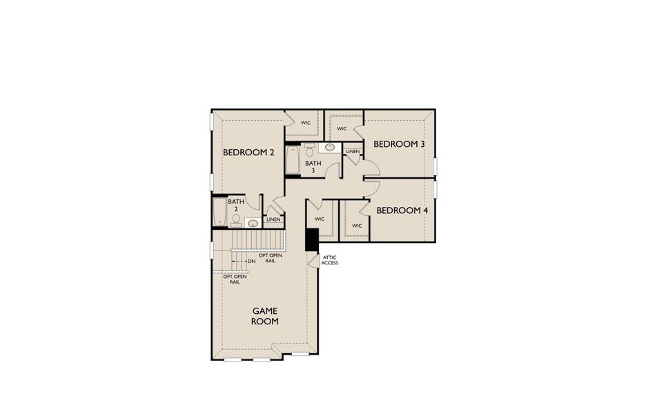 2D floor plan layout for the Dakota by Ashton Woods in Monticello Park, Princeton, TX (Image 5).