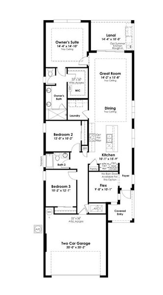 2D floor plan layout for the Claire by Kolter Homes in Woodland Preserve, Parrish, FL (Image 5).