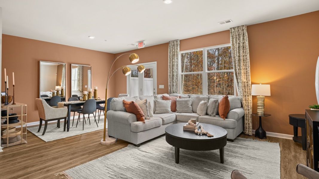 Representative furnished interior of a home built from the Stratford by D.R. Horton in Echo Glen, Stockbridge (Image 9).