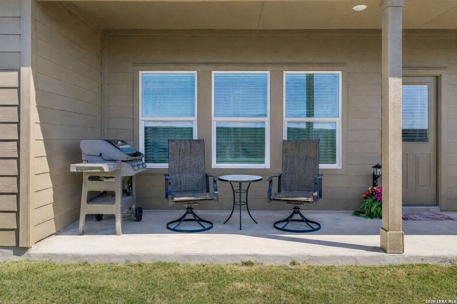 Exterior details and patio area of a home in Navarro Ranch, Seguin (Image 24).