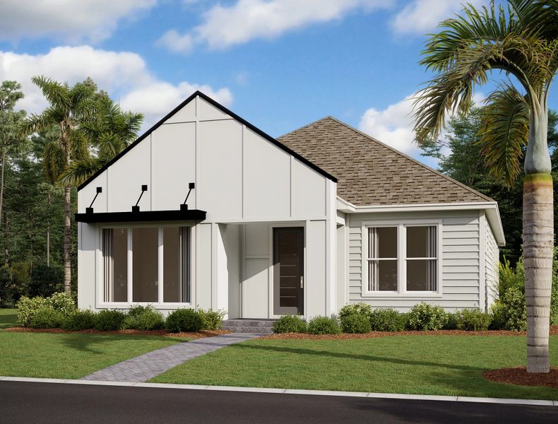 Representative exterior photo of a completed home built from the Brigham by Ashton Woods in Weslyn Park Single Family, St. Cloud, FL (Image 12).