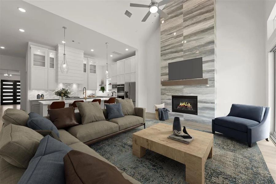 Furnished interior view inside a new home in Wolf Ranch South Fork, Georgetown (Image 7).