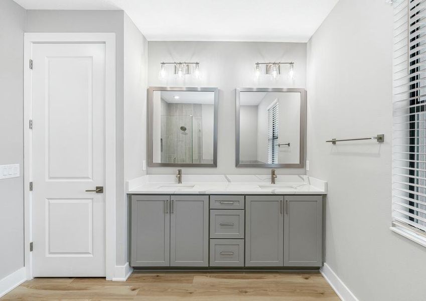 The spa-inspired master bathroom.