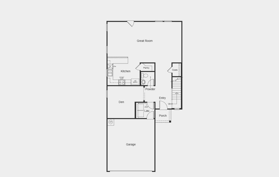 2D floor plan layout for the 2246 by KB Home in Watermill – Heritage Collection, Uhland, TX (Image 3).