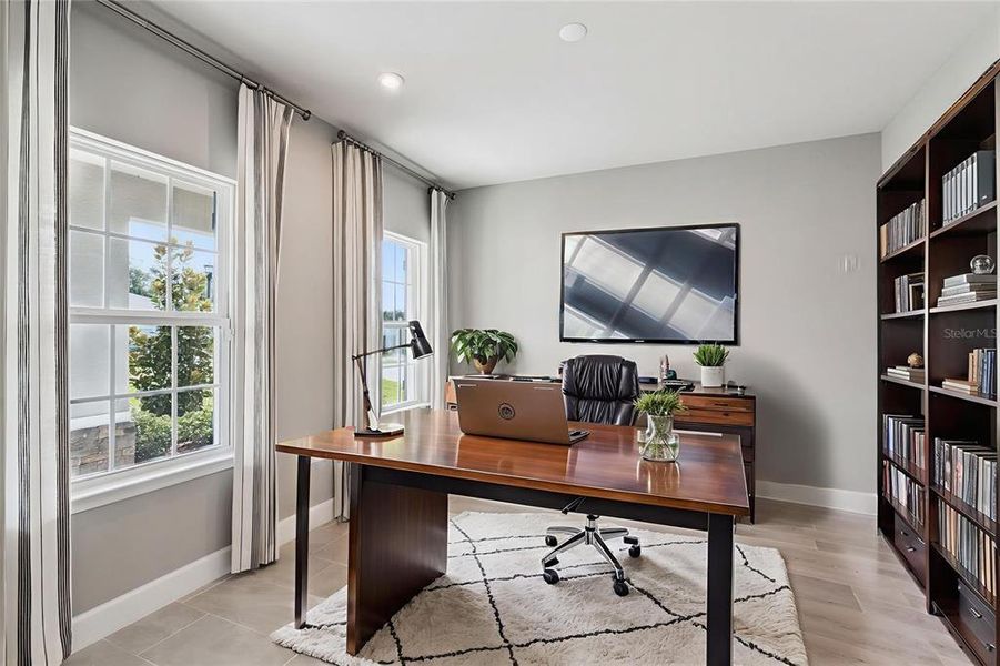 Furnished interior view inside a new home in Bella Terra, Clermont (Image 26). Furnished interior view inside a new home in Bella Terra, Clermont (Image 26).