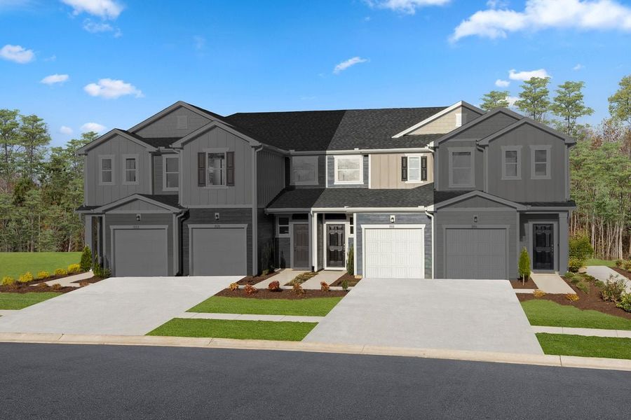 Representative exterior photo of a completed home built from the Plan 1359 Modeled by KB Home in Aster Ridge, Durham, NC (Image 14). Representative exterior photo of a completed home built from the Plan 1359 Modeled by KB Home in Aster Ridge, Durham, NC (Image 14).