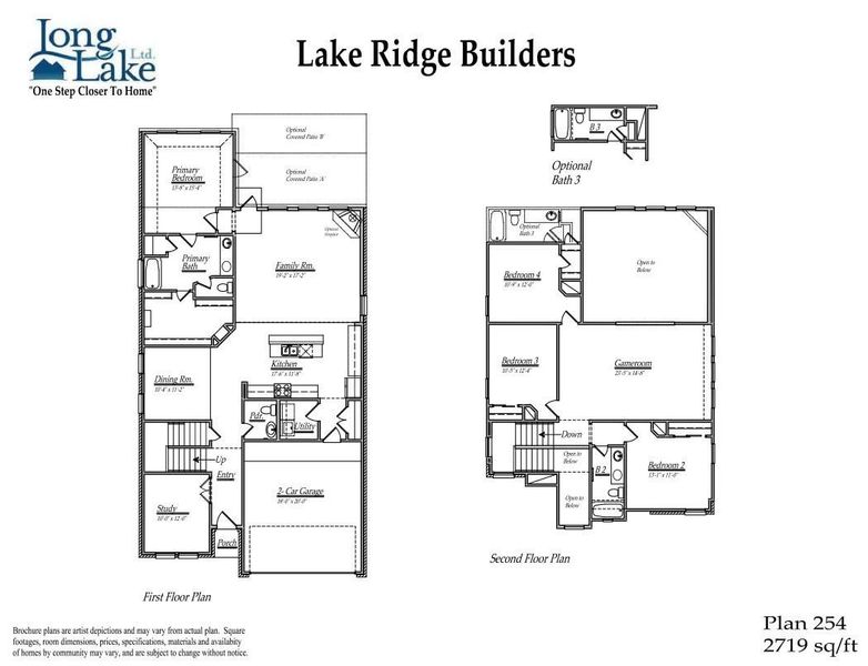 Plan 254 features 4 bedrooms, 3 full baths, 1 half bath, and over 2,700 square feet of living space. Plan 254 features 4 bedrooms, 3 full baths, 1 half bath, and over 2,700 square feet of living space.