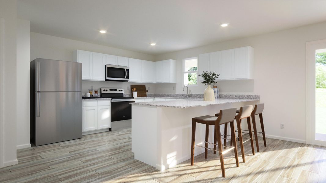 A kitchen with white cabinets. A kitchen with white cabinets.