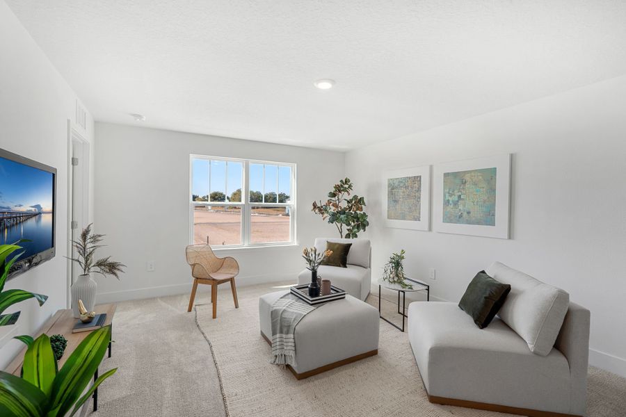 Enjoy a Second Living Space Upstairs