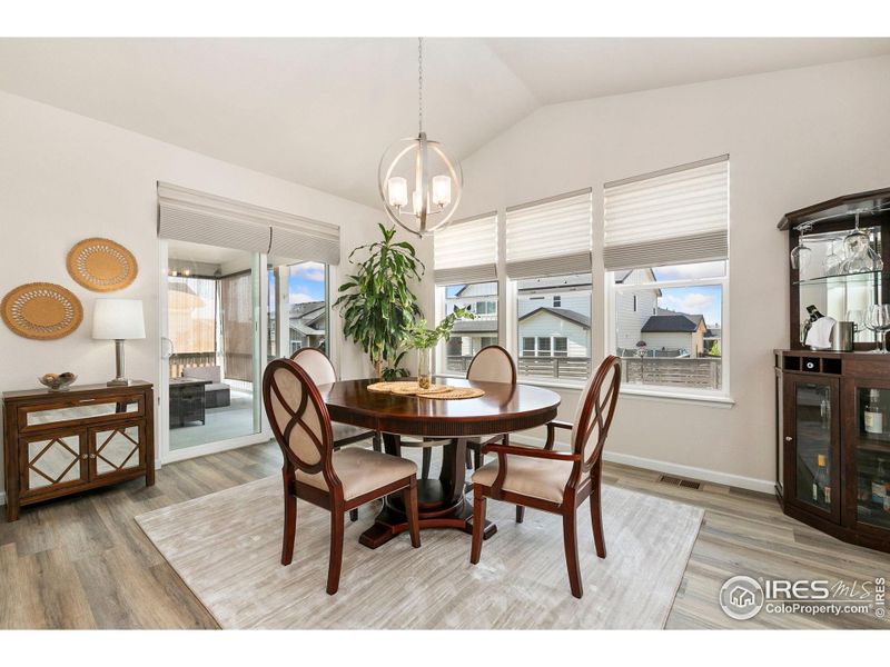 Vaulted ceilings in dinin