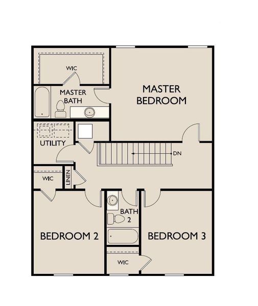 2D floor plan layout of this home in Wayside Village, Houston, TX (Image 2).