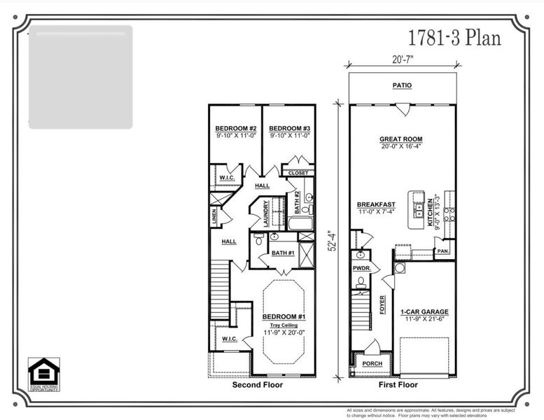 2D floor plan layout of this home in Talia Trace, Smyrna, TN (Image 3).