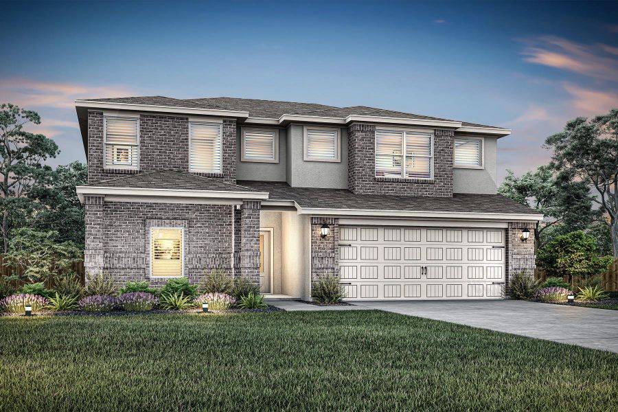 Front exterior of a new home in , Rosenberg, TX, highlighting curb appeal (Image 1). Front exterior of a new home in , Rosenberg, TX, highlighting curb appeal (Image 1).