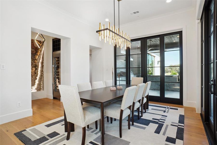 Dining Room Adjacent to Kitchen & Wine Room