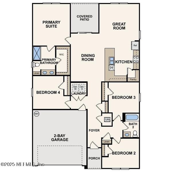 2D floor plan layout of this home in Greystone, Glen St. Mary, FL (Image 2).