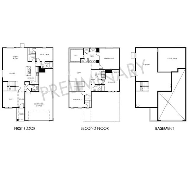 2D floor plan layout for the The Jackson by Meritage Homes in Poudre Heights: The Lakes Collection, Windsor, CO (Image 6).