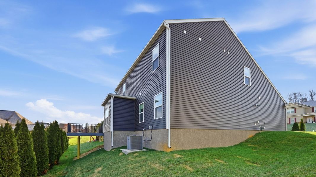 Exterior details and patio area of a home in Polo Fields, Kingsport (Image 19).