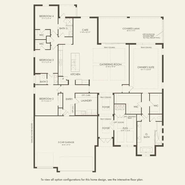 2D floor plan layout for the Oakley by DiVosta in Amara, Lake Worth, FL (Image 4).