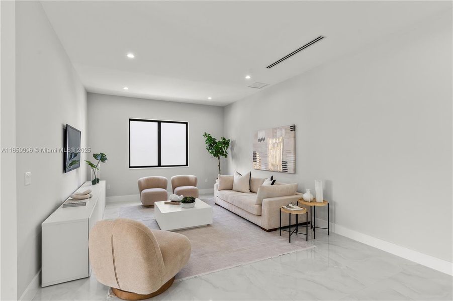 Furnished interior view inside a new home in , Miami (Image 9).