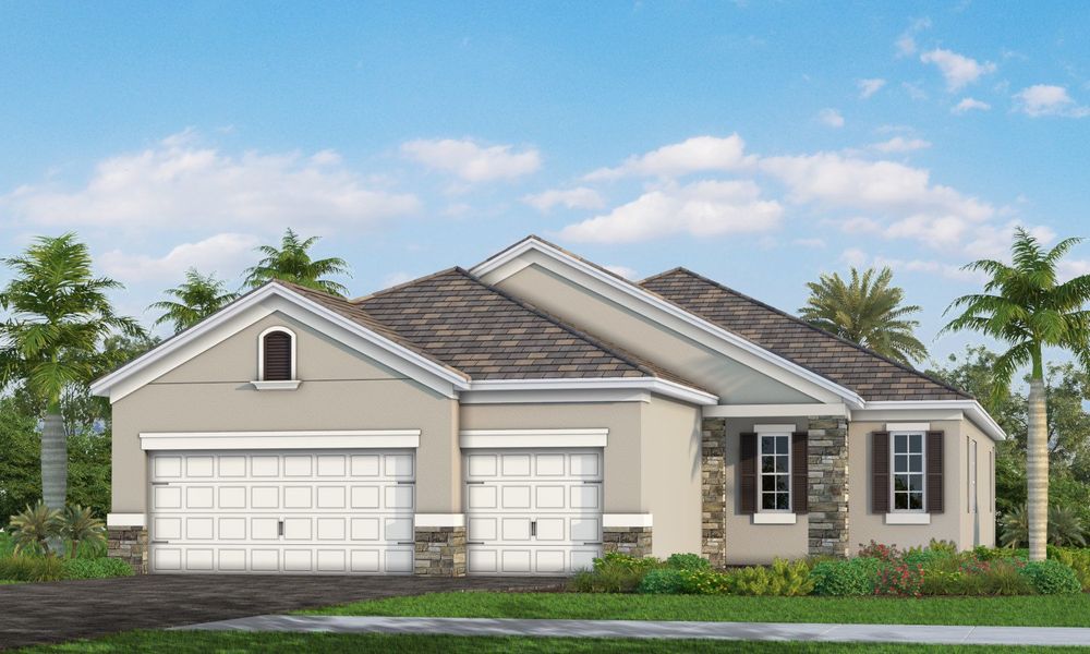 Representative exterior photo of a completed home built from the Sea Star by Neal Communities in Palm Grove, Bradenton, FL (Image 4). Representative exterior photo of a completed home built from the Sea Star by Neal Communities in Palm Grove, Bradenton, FL (Image 4).