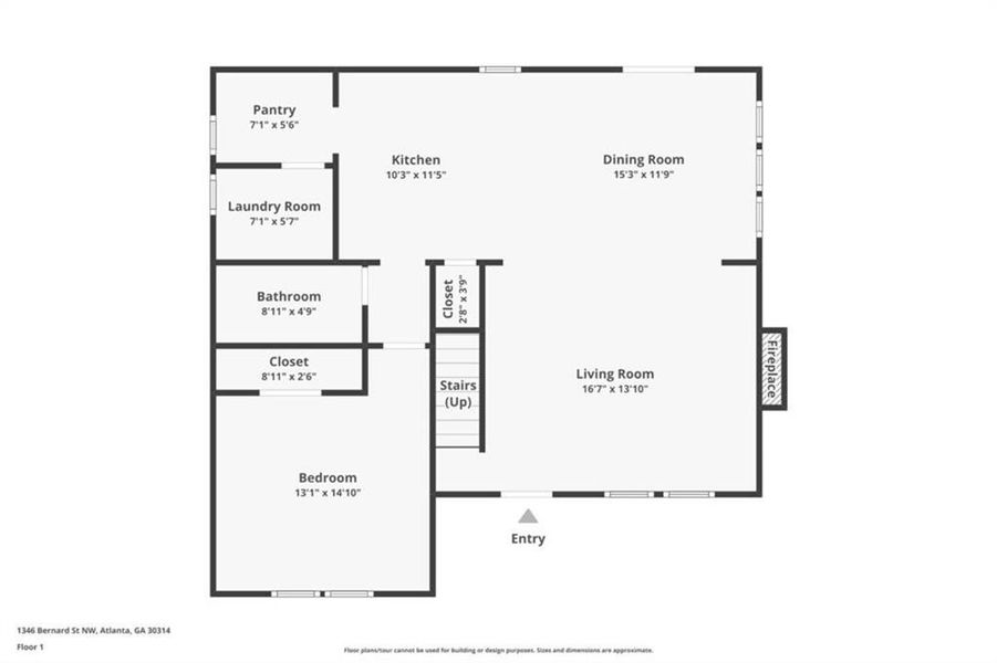 2D floor plan layout of this home in , Atlanta, GA (Image 5).