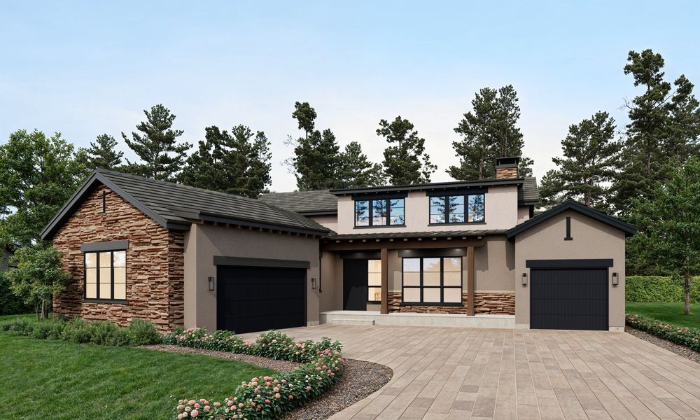 Representative exterior photo of a completed home built from the Residence 1 by Trumark Homes in The Summit at Castle Pines, Castle Pines, CO (Image 21).