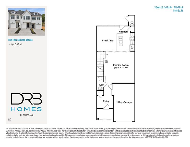 2D floor plan layout of this home in Gresham Station, Simpsonville, SC (Image 5).