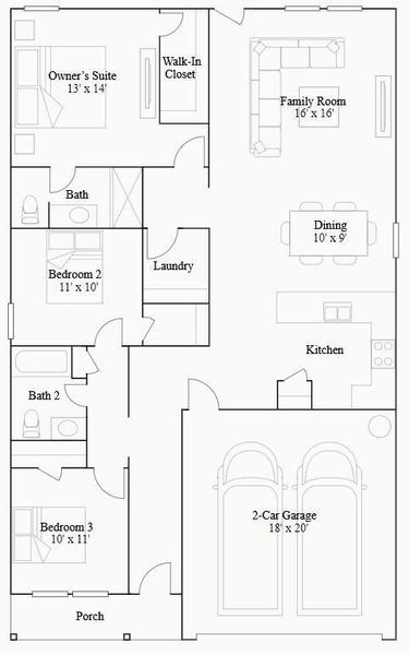 2D floor plan layout of this home in Sunterra, Katy, TX (Image 2).