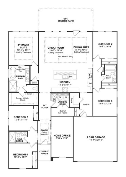 2D floor plan layout for the Aegean by K. Hovnanian® Homes in Sundance Cove, Crosby, TX (Image 3). 2D floor plan layout for the Aegean by K. Hovnanian® Homes in Sundance Cove, Crosby, TX (Image 3).