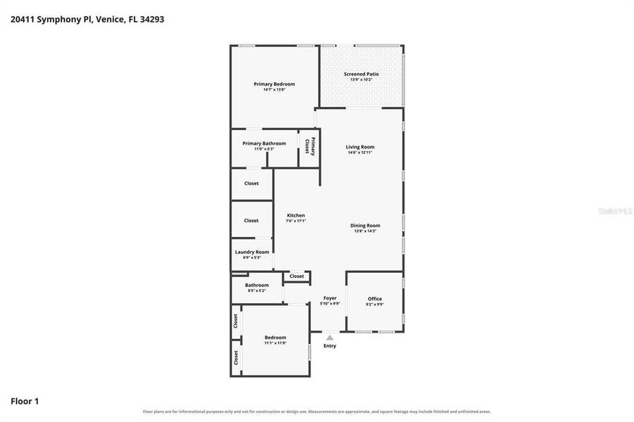 2D floor plan layout of this home in Wellen Park, Venice, FL (Image 4).