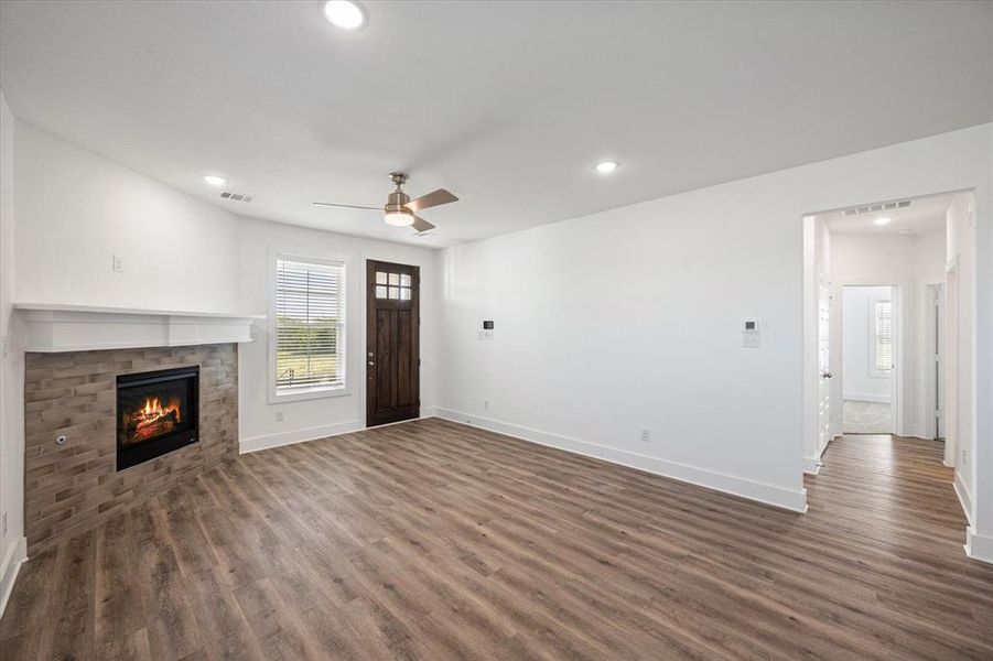 Living room with fireplace