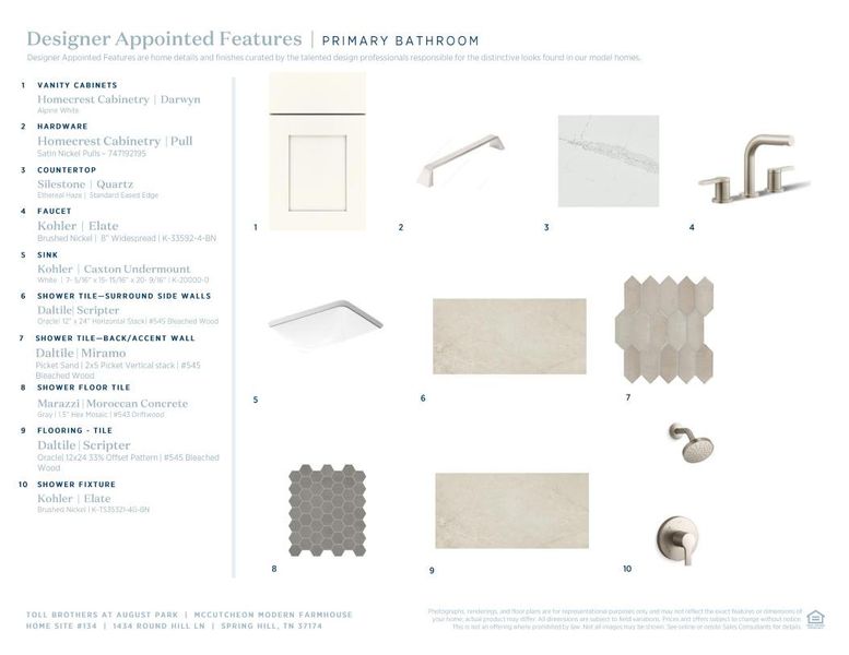 Sample of building materials used in homes in Toll Brothers at August Park, Spring Hill (Image 11).