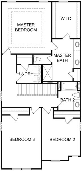 2D floor plan layout for the Belle by KM Homes in Governors Parc, Kennesaw, GA (Image 6).