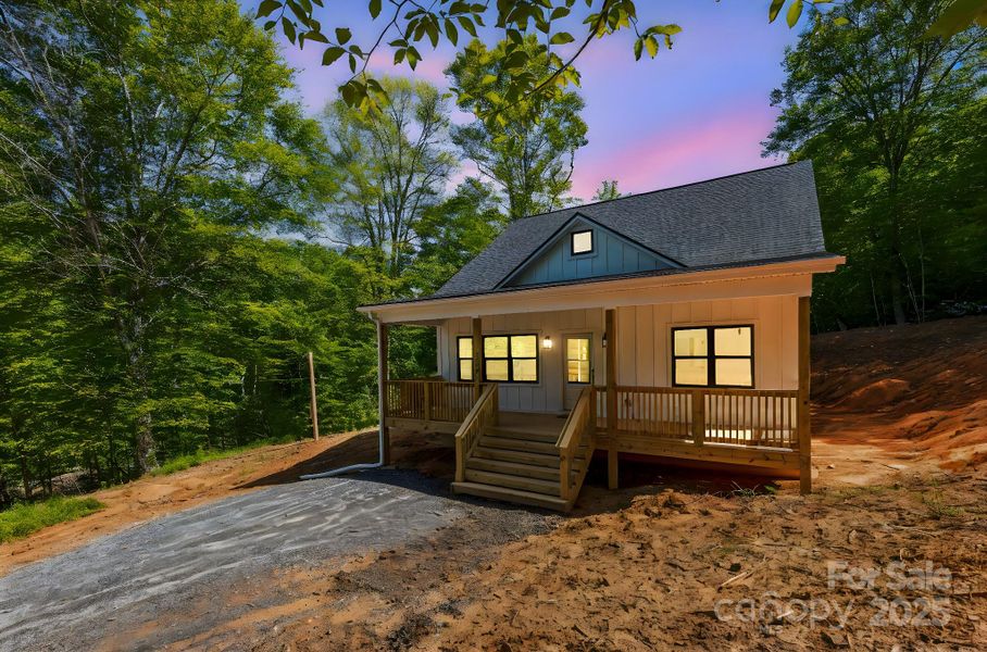 Front exterior of a new home in , Lake Lure, NC, highlighting curb appeal (Image 19).