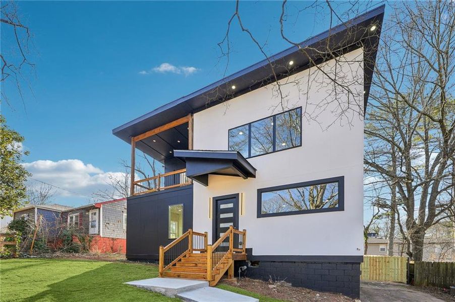 Exterior details and patio area of a home in , Atlanta (Image 1). Exterior details and patio area of a home in , Atlanta (Image 1).