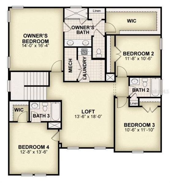 2D floor plan layout of this home in Northlake At Ovation, Winter Garden, FL (Image 5). 2D floor plan layout of this home in Northlake At Ovation, Winter Garden, FL (Image 5).
