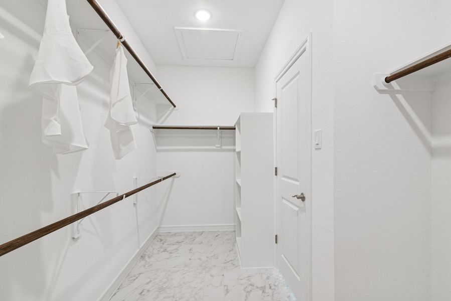 Primary walk-in closet (*Photo not of actual home and used for illustration purposes only.)