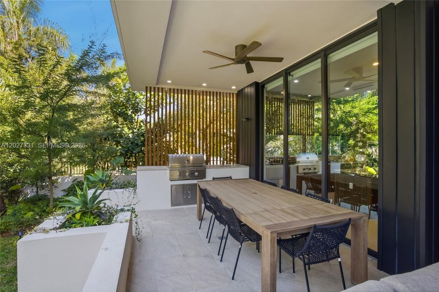 Exterior details and patio area of a home in , Miami Beach (Image 21). Exterior details and patio area of a home in , Miami Beach (Image 21).
