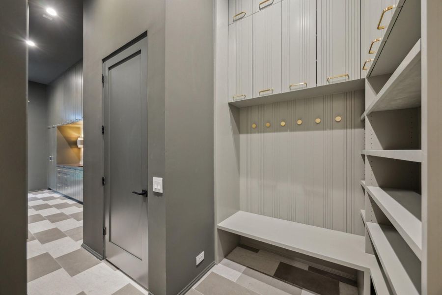 MUD area of the garage door entrace from the garage. MUD area of the garage door entrace from the garage.