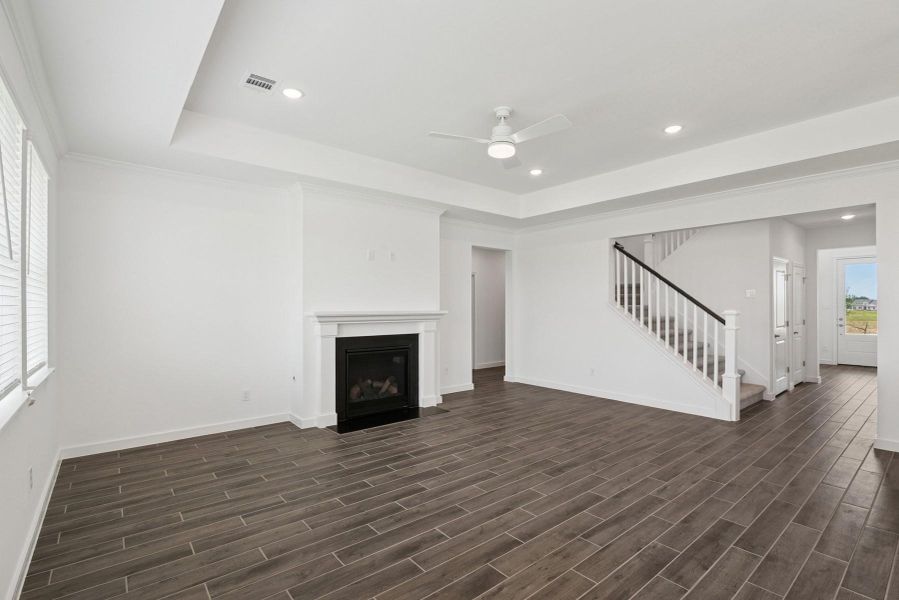 Open great room with cozy fireplace Open great room with cozy fireplace