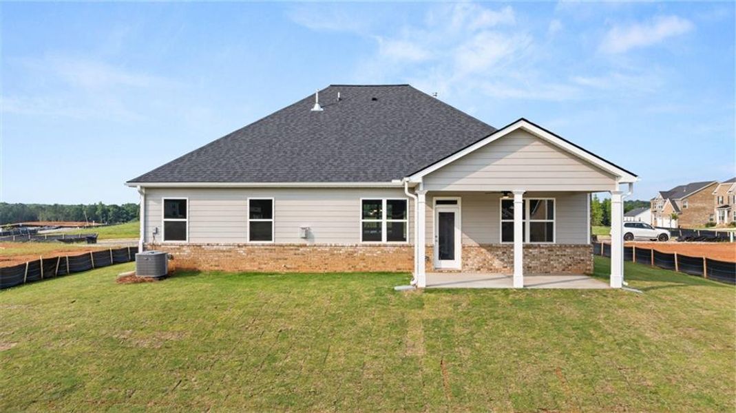 Exterior details and patio area of a home in Heritage Pointe, Senoia (Image 2). Exterior details and patio area of a home in Heritage Pointe, Senoia (Image 2).