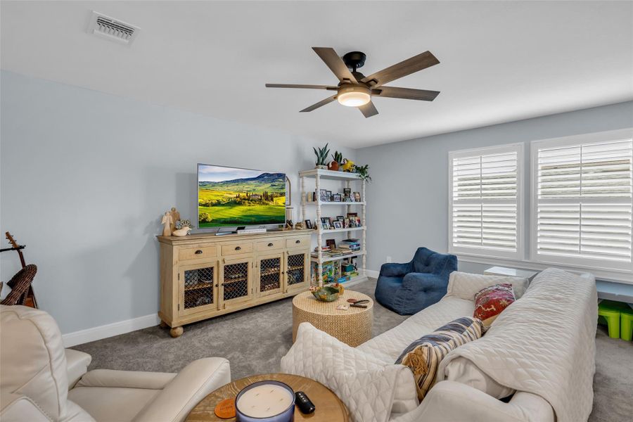 Upstairs you will find the perfect hang-out spot for family and guests. Upstairs you will find the perfect hang-out spot for family and guests.