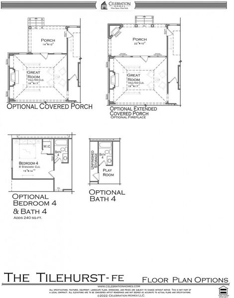 2D floor plan layout for the Tilehurst by Celebration Homes in Harvest Point, Spring Hill, TN (Image 7).