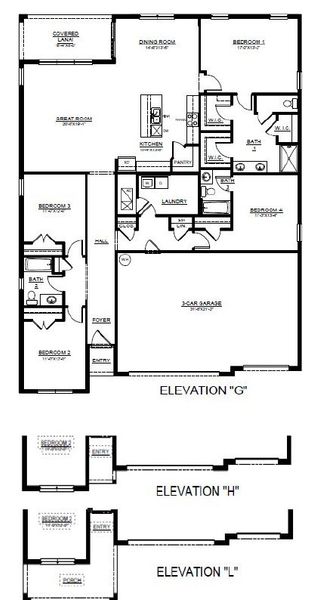 2D floor plan layout of this home in Summit View, Dade City, FL (Image 4).