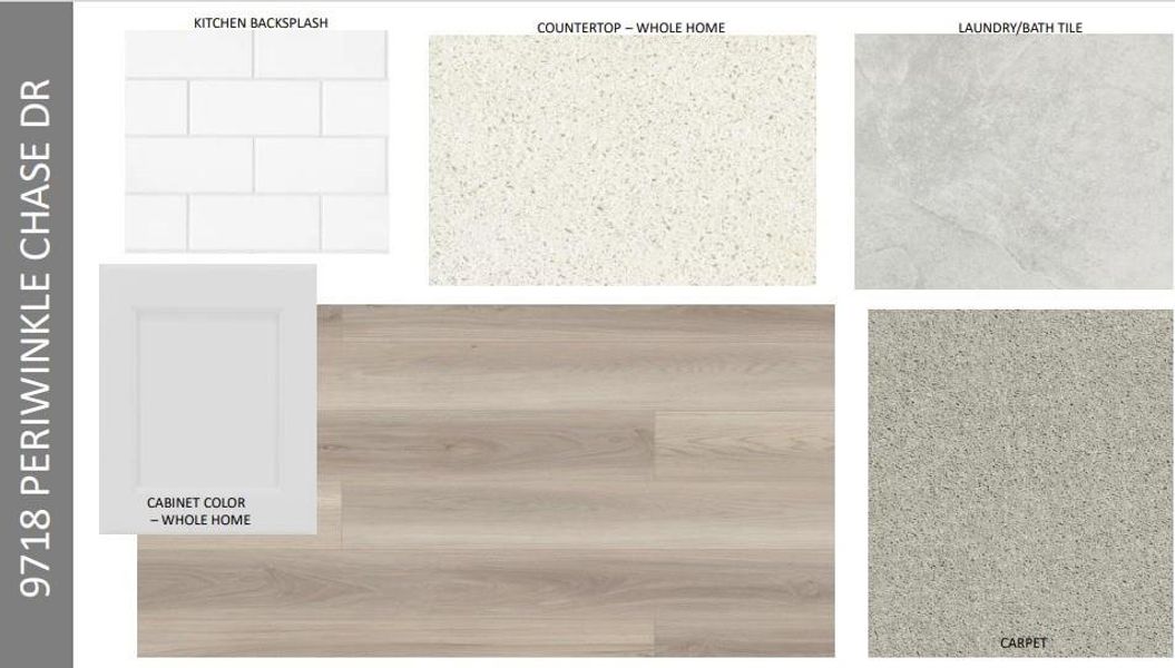 9718 Periwinkle Chase Drive design selections. Home is under construction and selections are subject to change. 9718 Periwinkle Chase Drive design selections. Home is under construction and selections are subject to change.