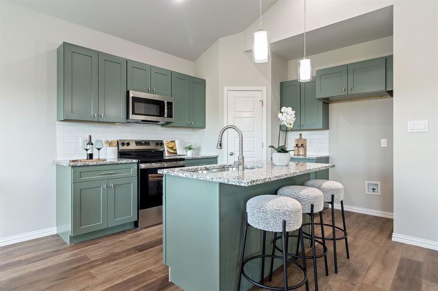 Furnished interior view inside a new home in Trails of Fossil Creek, Fort Worth (Image 8). Furnished interior view inside a new home in Trails of Fossil Creek, Fort Worth (Image 8).