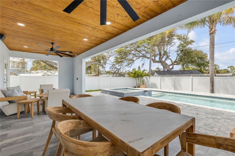Exterior details and patio area of a home in , New Smyrna Beach (Image 50).