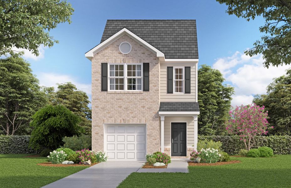 Representative exterior photo of a completed home built from the Maywood 3 by D.R. Horton in The Parish at Flat Rock Townhomes, Graniteville, SC (Image 22).