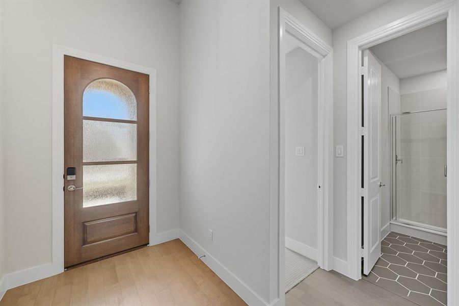 Entrance foyer featuring light wood-style flooring Entrance foyer featuring light wood-style flooring
